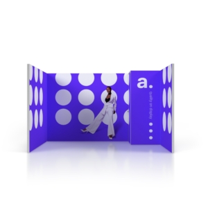 mFrame exhibition stand - 4x3 U - shaped layout